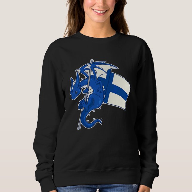 Sweatshirt Dragon finlandais épique Drapeau de la Finlande fi (Devant)