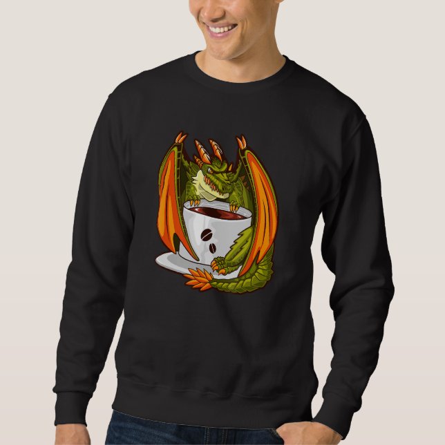 Sweatshirt Dragon Humour Café Reptiles Idée (Devant)