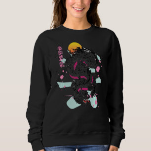 Sweatshirt Dragon Kanji Asian Demon Otaku Sakura Aes