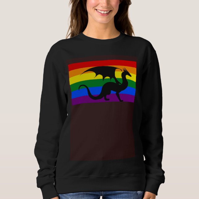 Sweatshirt Dragon Love Gay Pride Flag Aesthetic Mythical Fant (Devant)