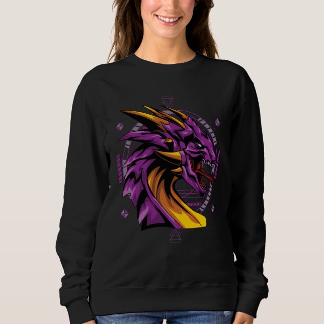 Sweatshirt Dragon Pop Aesthetic Sacred Geometry Mandala Mitho (Devant)