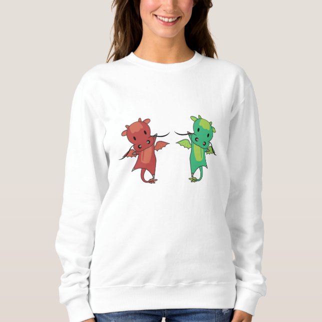 Sweatshirt Dragon Red Blue Dragon Fairy Tale Imaginaire (Devant)