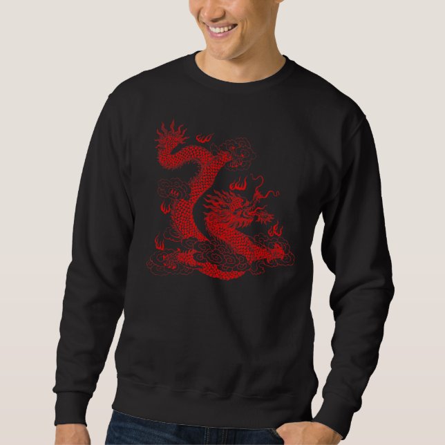 Sweatshirt Dragon Rouge À Fierce Avec Des Ailes Araignées Et  (Devant)