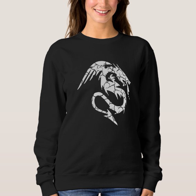 Sweatshirt Dragon Tribal en Détresse (Devant)