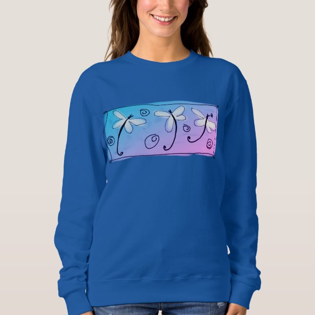 Sweatshirt Dragonflies dansantes Art Abstrait portable (Devant)