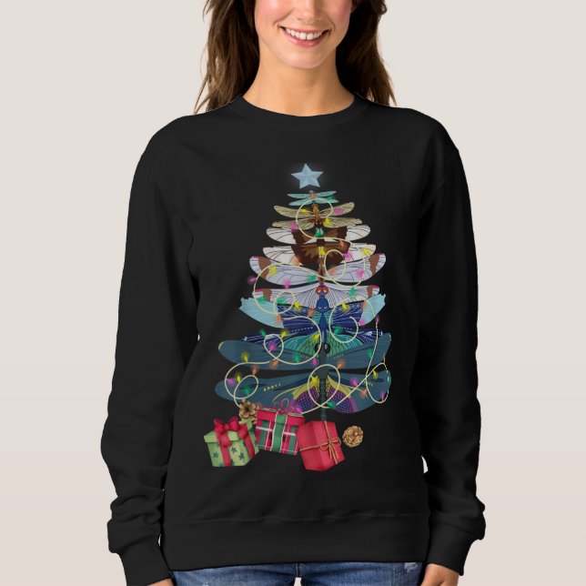 Sweatshirt Dragonfly Christmas Tree Insectes Vintages Amateur (Devant)