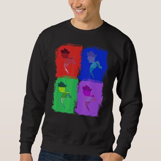 Sweatshirt dragons dragons Pop art (Devant)