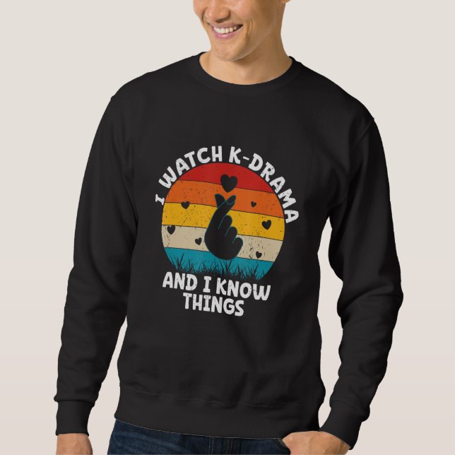 Sweatshirt Drame K K Pop Signe de la main Cœur Marchandise K  (Devant)