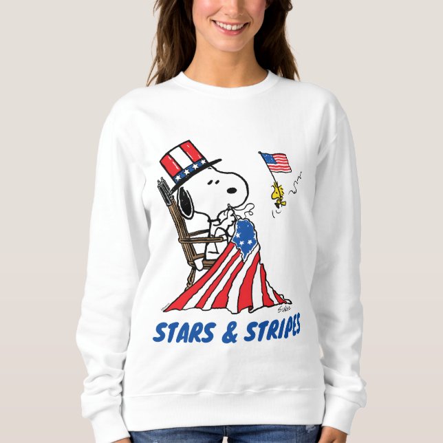 Sweatshirt Drapeau 4 juillet à coudre Snoopy (Devant)