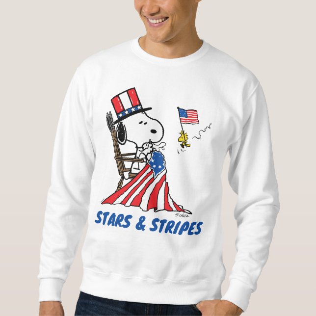 Sweatshirt Drapeau 4 juillet à coudre Snoopy (Devant)