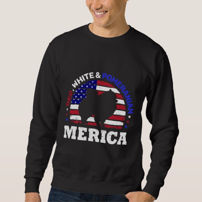 Sweatshirt Drapeau 4 juillet américain de Poméranie (Devant)