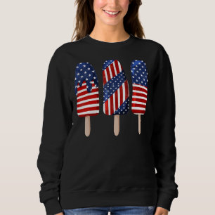 Sweatshirt Drapeau 4 juillet rouge blanc bleu bleu américain