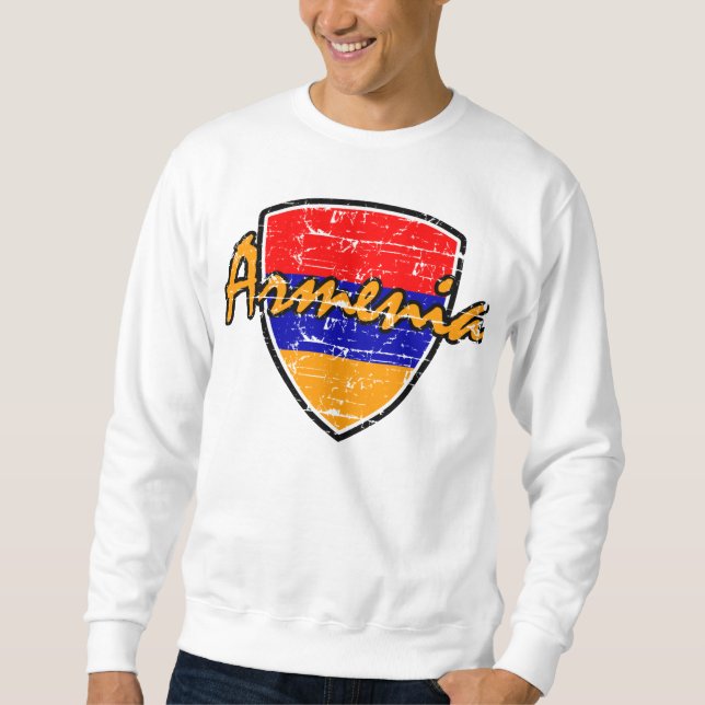 Sweatshirt Drapeau affligé par Arménien (Devant)