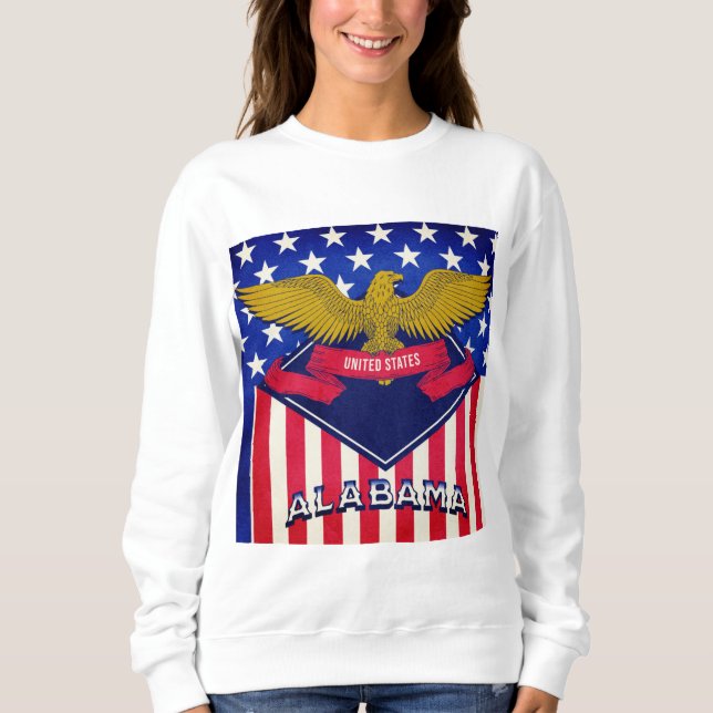 Sweatshirt Drapeau Alabama USA (Devant)