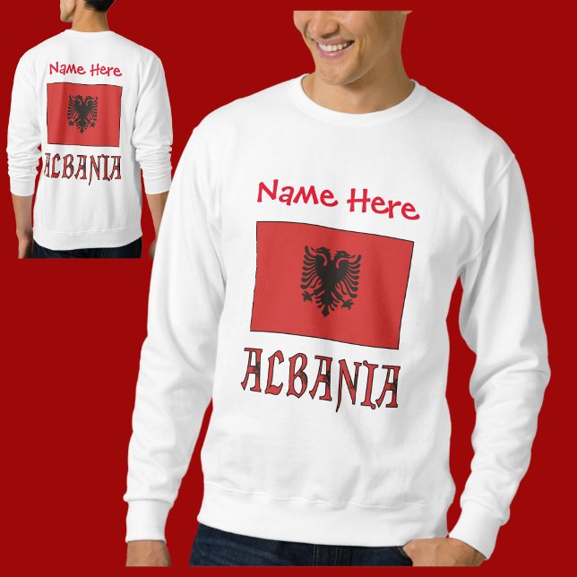Sweatshirt Drapeau albanais Albanie personnalisé rouge (Créateur téléchargé)