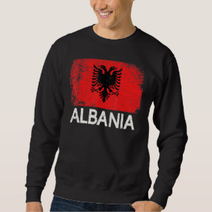 Sweatshirt Drapeau Albanais Vintage Fabriqué En Albanie