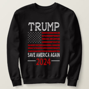 Sweatshirt Drapeau américain 2024 de Trump à nouveau pour l