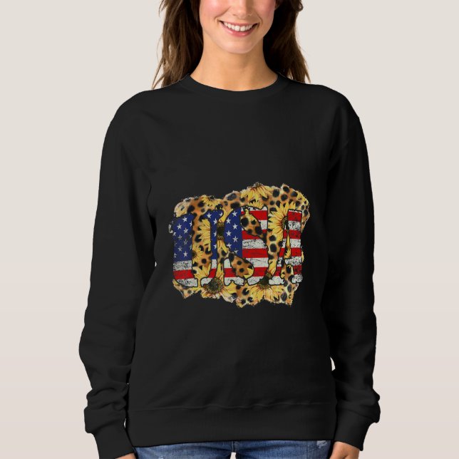 Sweatshirt Drapeau américain 4 juillet (Devant)