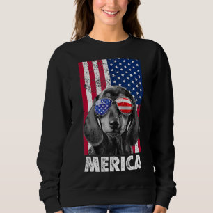 Sweatshirt Drapeau américain 4 juillet Dachshund Doxie Ween