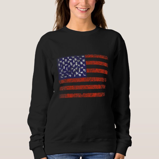 Sweatshirt Drapeau américain 4 juillet États-Unis Patrio (Devant)