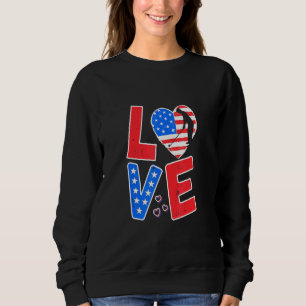 Sweatshirt Drapeau américain 4 juillet Patriotic Golf Love