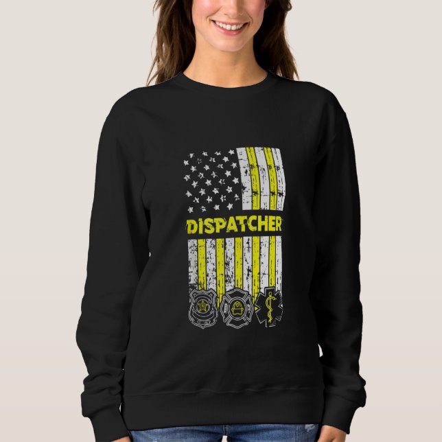 Sweatshirt Drapeau Américain 911 Exploitant Dispatch Er Polic (Devant)