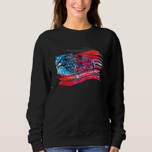 Sweatshirt Drapeau américain Aigle Amérique 4 juillet indépen