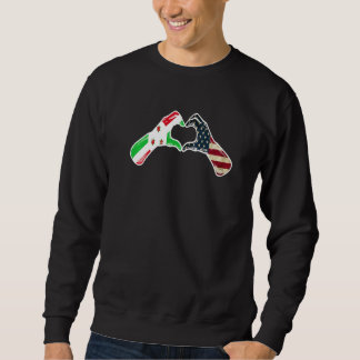 Sweatshirt Drapeau américain américain Burundi Cœur burundie