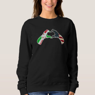 Sweatshirt Drapeau américain américain Burundi Cœur burundie