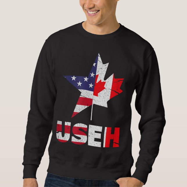 Sweatshirt Drapeau américain américain EH Funny Canada (Devant)