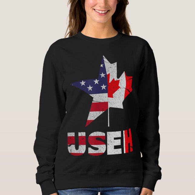 Sweatshirt Drapeau américain américain EH Funny Canada (Devant)