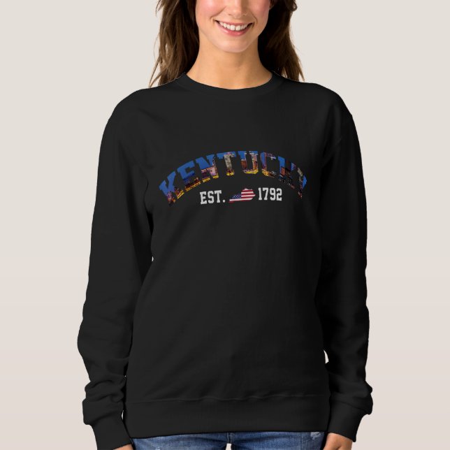 Sweatshirt Drapeau américain américain État Cité Skyline Kent (Devant)