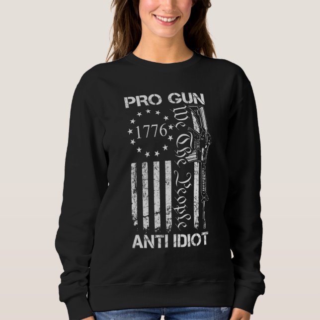 Sweatshirt Drapeau américain Ar15 2e amendement Pro Gun Anti  (Devant)