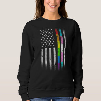Sweatshirt Drapeau américain Arc-en-ciel Droits homosexuels L