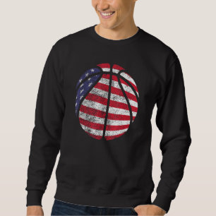 Sweatshirt Drapeau Américain Basketball Patriotique Pour Homm