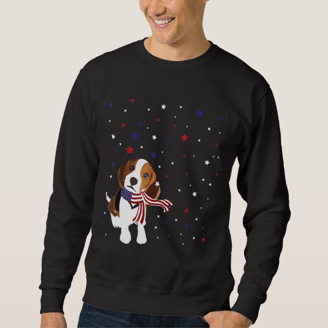 Sweatshirt Drapeau américain beagle Écarf Patriotique (Devant)