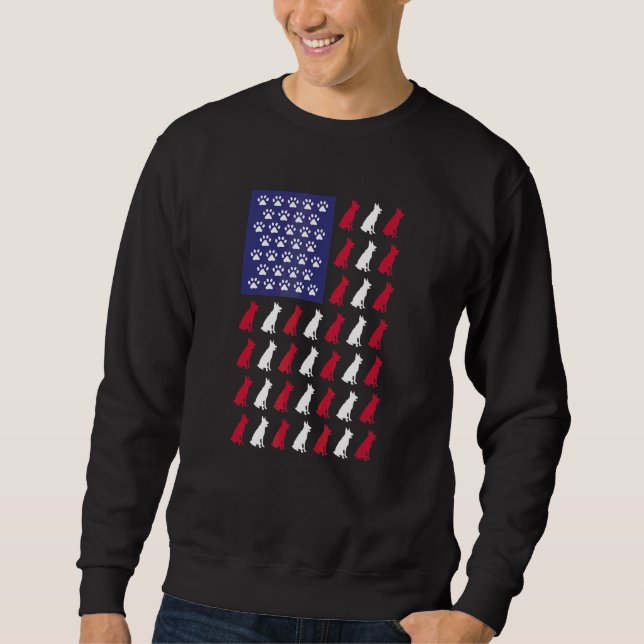 Sweatshirt Drapeau américain berger allemand (Devant)