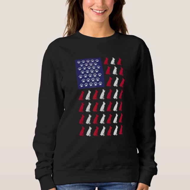 Sweatshirt Drapeau américain berger allemand (Devant)