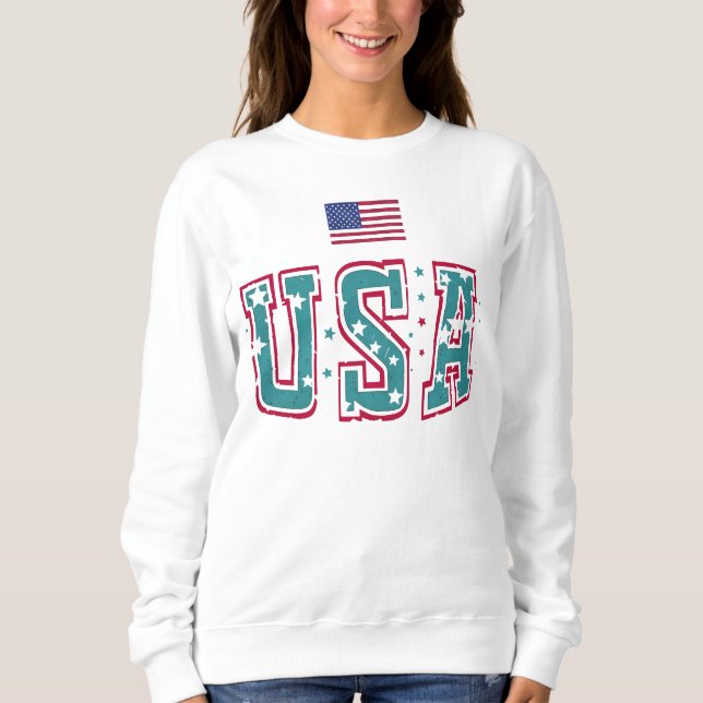 Sweatshirt Drapeau américain, Big USA (Devant)