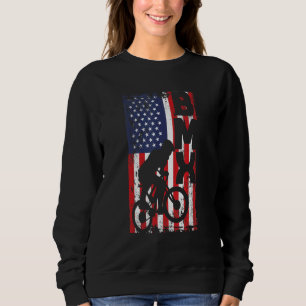 Sweatshirt Drapeau Américain Bmx Racing Extreme Sport Cool