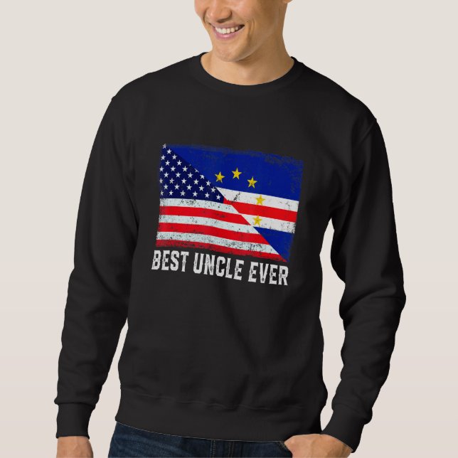 Sweatshirt Drapeau américain Cabo Verde Drapeau meilleur oncl (Devant)