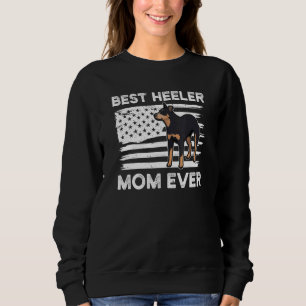 Sweatshirt Drapeau américain Chien Heeler Maman Australian Ca