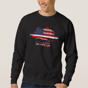 Sweatshirt Drapeau américain Cityscape Denver Colorado Skylin