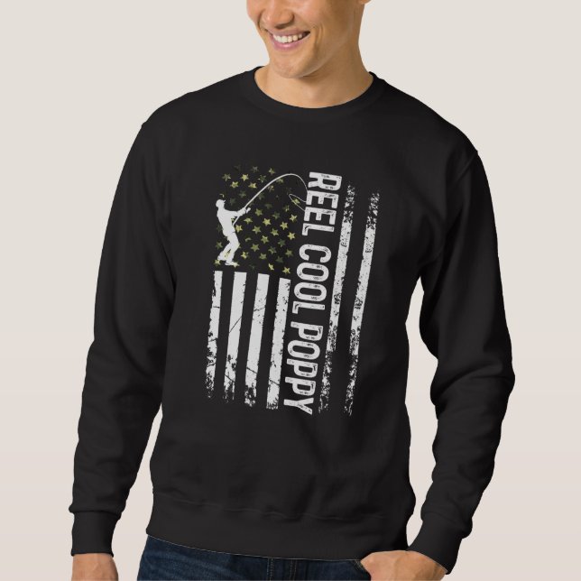 Sweatshirt Drapeau américain Cool Poppy pour papa Husba (Devant)