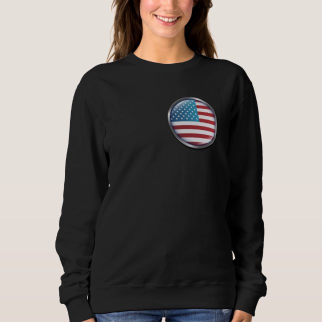 Sweatshirt Drapeau américain dans mon cœur - Drapeau USA (Devant)