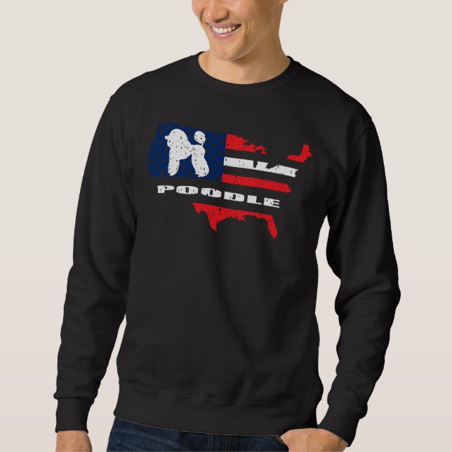 Sweatshirt Drapeau américain de caniche (Devant)