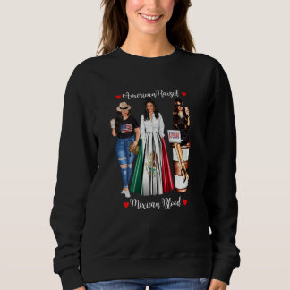 Sweatshirt Drapeau américain de femmes américaines d'ascendan