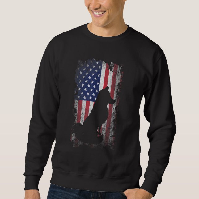 Sweatshirt Drapeau américain de Fox Fière Usa Patriot Fox (Devant)