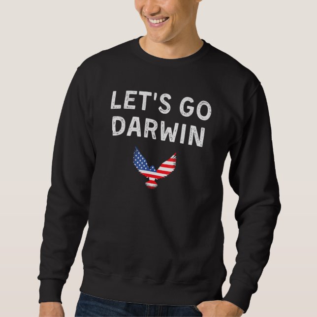 Sweatshirt Drapeau américain de l’aigle Go Darwin (Devant)