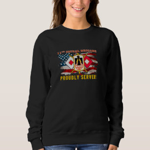 Sweatshirt Drapeau américain de la 11e brigade de signalisati
